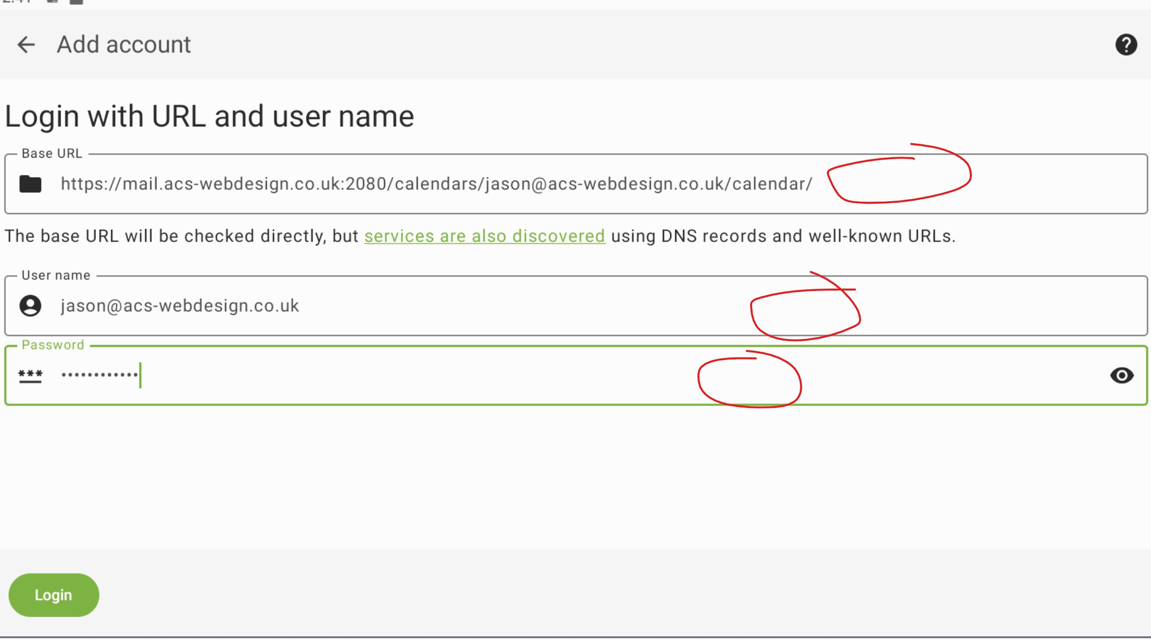 Enter account settings