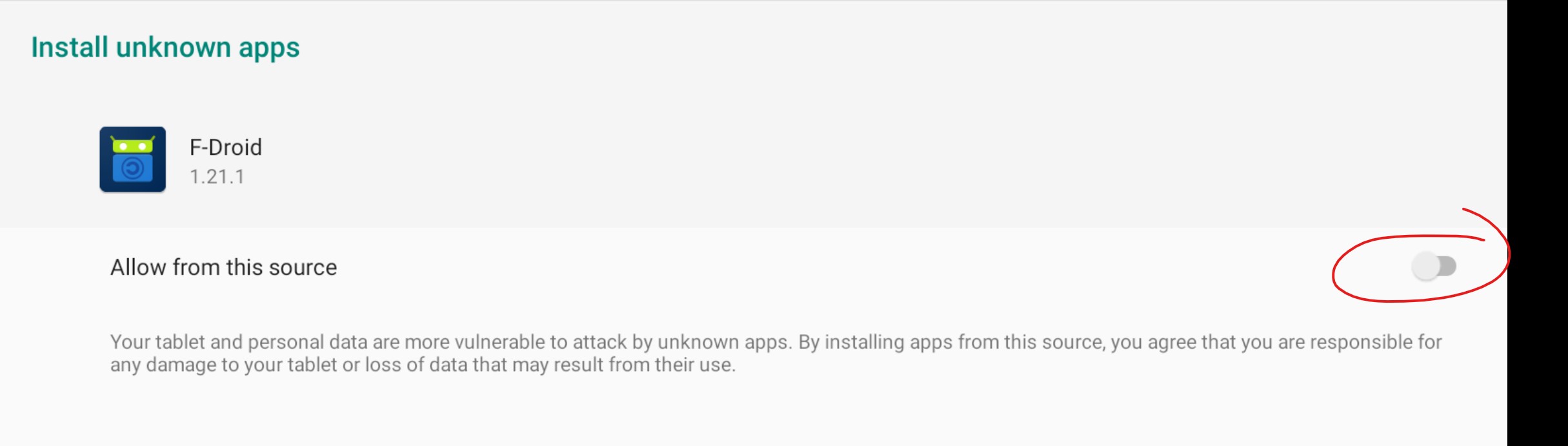Enable toggle