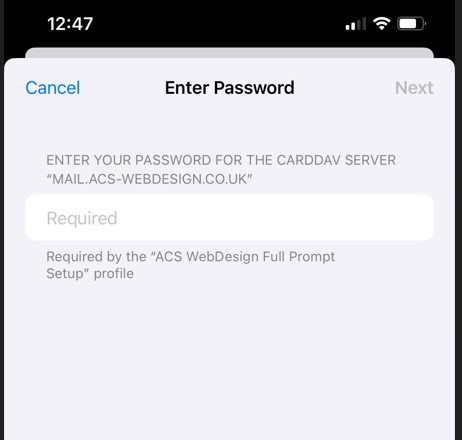 Enter Password Again