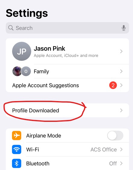 Profile Downloaded Button